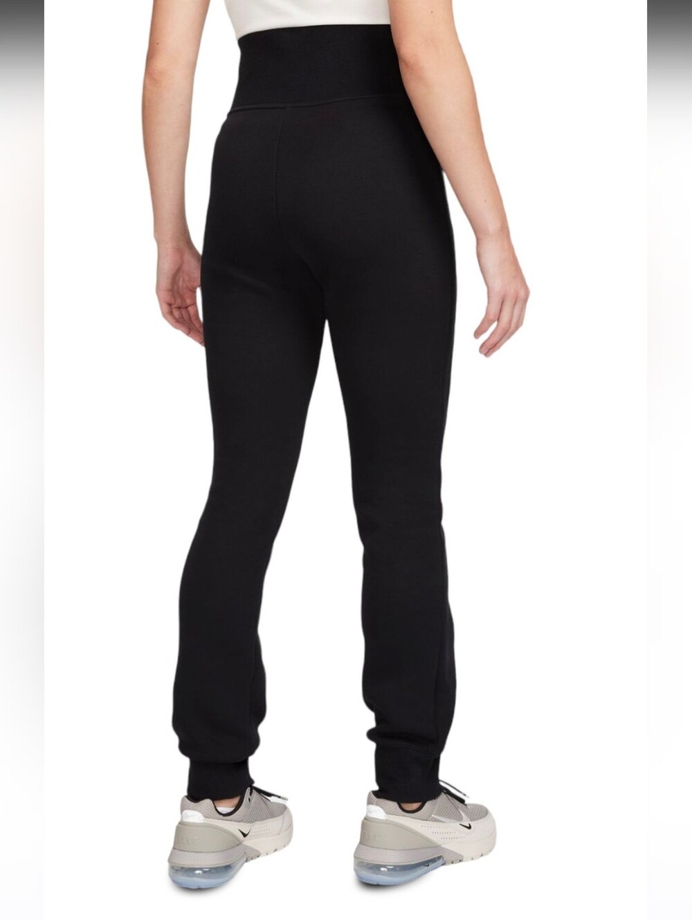 NIke Women's Black Tech Fleece High-Waisted Slim Zip Pants Tonol Logo Ankel Zip - Picture 6 of 10
